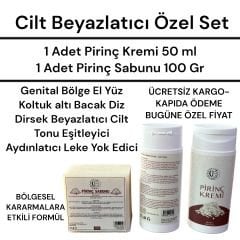 BEYAZLATICI SET PİRİNÇ KREMİ PİRİNÇ SABUNU