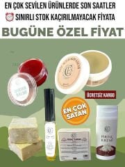 1 PİRİNÇ KREMİ+1 PİRİNÇ SABUNU  + 1 GÖZ ALTI KREMİ+1 KAŞ KİRPİK SERUMU+ 1 DUDAK DOLG +1 BITTIM SABUNU