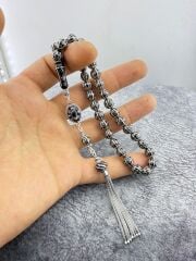 Gümüş çakımlı gümüş püsküllü Erzurum oltu taşı bilek boy zirve boy